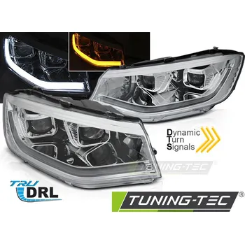 Přední světlomet SVĚTLOMETY TUBE LIGHT CHROME DRL SEQ pro VW CADDY 20-