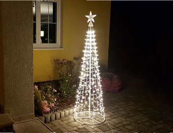 Vánoční stromek Světelný Vánoční strom s LED osvětlením nastavitelný bílý 1,4 - 2 m 