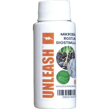 Hnojivo Aquabella Organics Unleash 60 ml, rostlinný biostimulant (Unleash Organics Root Inoculant 60 ML je mikrobiální kořenový inokulant a biostimulant.)