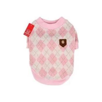 Obleček pro psa Puppia psí mikina Argyle Mode růžová varianta XL