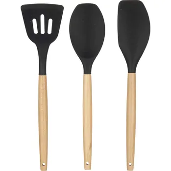 Obracečka Kinvara Silikonové kuchyňské příbory s dřevěnou rukojetí, 3 ks,