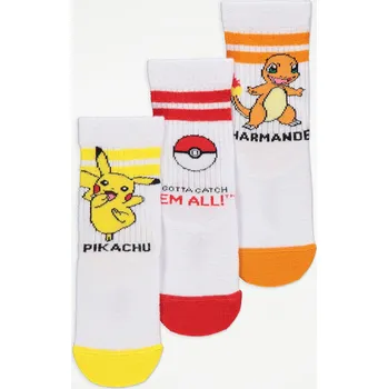 GEORGE DÍVČÍ/CHLAPECKÉ PONOŽKY "POKEMON STARS" Barva: bílá, Velikost: 31 - 36