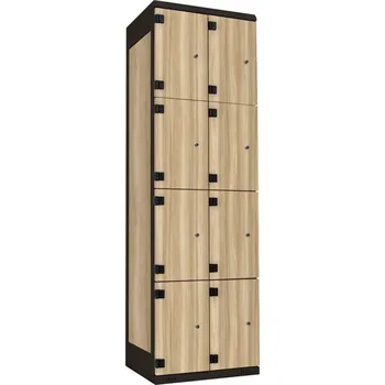 TRITON šatní skříň s 8 boxy kov-lamino T1970, černá - jasan Blonde Surfside + doprava zdarma