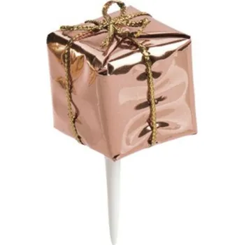 Vánoční dekorace Vánoční dáreček (balíček) CHAMPAGNE 25 x 25 x 25 mm ZÁPICH