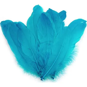 Příze Husí peří délka 15-21 cm - 20 ks - č.5 modrá tyrkys