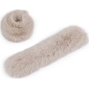 Kožešinový lem na rukáv samonavíjecí šíře 8 cm, barva 1 béžová světlá