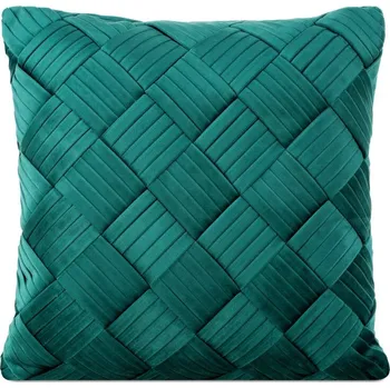 Povlečení Sametové povlečení na polštář SONIA s efektním proplétáním v tmavě matové barvě 45x45cm