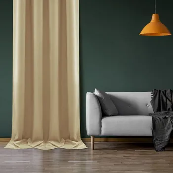 Luxusní velurový závěs Velvet - béžový Uchycení závěsu: Dekorační kolečka