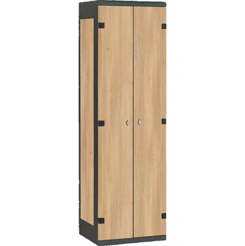 TRITON šatní skříň 2-dveřová kov-lamino T1750, černá - dub Nagano + doprava zdarma