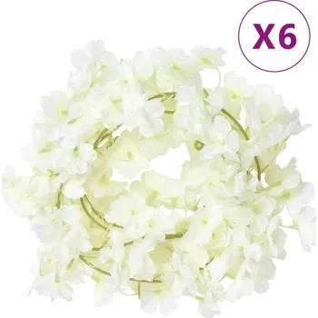 Vánoční dekorace vidaXL Vánoční květinové girlandy 6 ks 180 cm [359056] Barva: Bílá