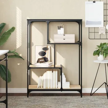 Knihovna vidaXL Knihovna 81 x 36 x 115 cm kompozitní dřevo a ocel [835404] Barva: dub sonoma