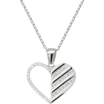 Náhrdelník Stříbrný náhrdelník se srdíčkem, 40-46 cm