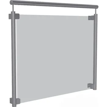 Zábradlí MODEL 08 trubkové se SKLEM - pro francouzská okna Nerez kartáčovaný satén