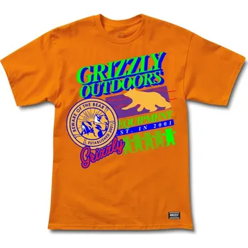 Pánské tričko GRIZZLY triko - Neon Trail Ss Tee Or (OR) velikost: L
