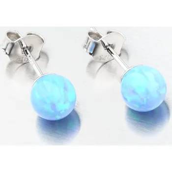 Náušnice Dámské náušnice stříbro 925 zirkon s modrý opál UPST-121738-6