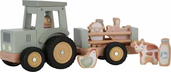 Dřevěná hračka Little Dutch Farma Traktor s přívěsem