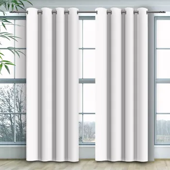 pant Jednobarevný závěs - Bílý Uchycení závěsu: Dekorační kolečka