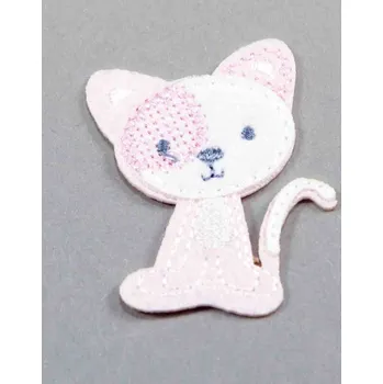 Nášivka Nažehlovací záplata - kočička - více barevných variant - rozměr 5 cm x 3,5 cm kočka - růžová - CEZ2105
