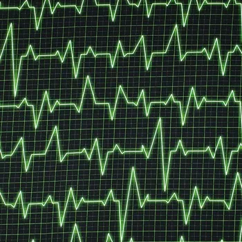 Úplet B0096 černý, zelený kardiogram, š.170