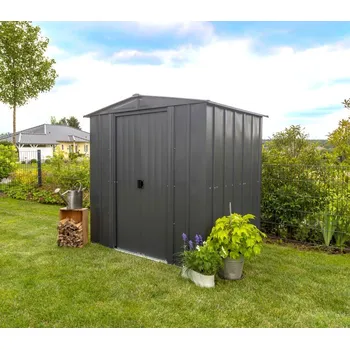 Zahradní domek Plechový zahradní domek Spacemaker 6x6 - Šedá (Rozměr: 194x188x190 cm)
