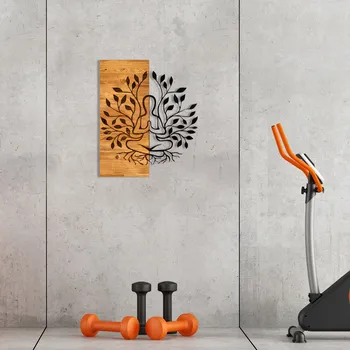 Bytová dekorace ASIR Nástěnná dekorace dřevo ÁSANA 48 x 58 cm