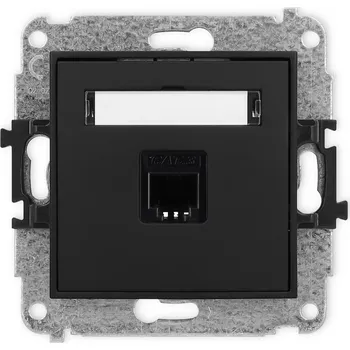 Elektrická zásuvka KARLIK Telefonní zásuvka 1x RJ11, 4 pinový Barva: Matná černá