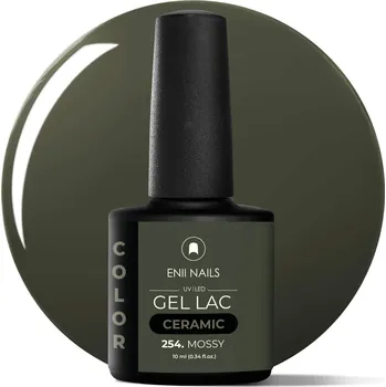 Lak na nehty ENII NAILS Gel lak Ceramic 254 Mossy - gelový lak bez HEMA, 10 ml