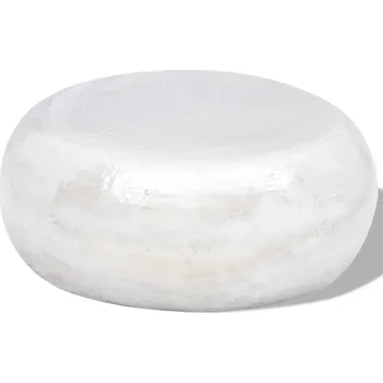 Konferenční stolek vidaXL Konferenční stolek Ø 55 x 28 cm hliník [242323] Barva: Stříbrná