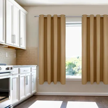 Závěs Krátký jednobarevný závěs - Béžový Uchycení závěsu: Řasící páska 1