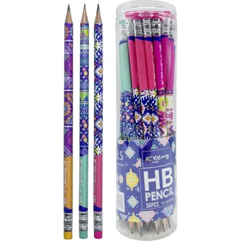 Grafitová tužka PKstar Tužka tříhranná s gumou HB