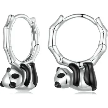 Náušnice For Silver Náušnice kroužky s Pandou - Stříbro 925