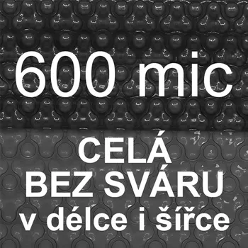 bazénová plachta Sparkly POOL Solární plachta - fólie na bazén 600 mic černá - vzor 3 bubliny - celá bez sváru - Šíře 3m