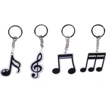 Přívěšek na klíče - černo-bílý houslový klíč