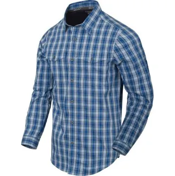 Pánská košile Kostkovaná košile pro skryté nošení zbraně, Helikon, dlouhý rukáv, Ozark Blue Plaid, S
