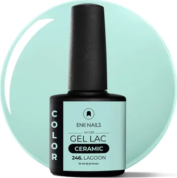 Lak na nehty ENII NAILS Gel lak Ceramic 246 Lagoon - gelový lak bez HEMA, 10 ml