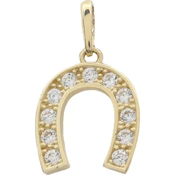 Přívěsek Zlatý přívěsek se zirkony podkova 8207