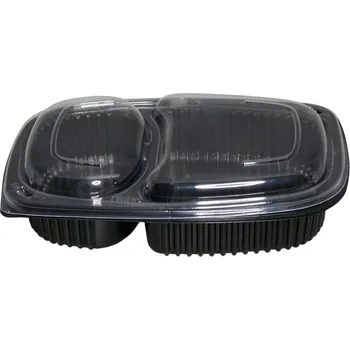 Jednorázové nádobí Víko anti-fog PP k misce 1250ml 2dílné 190x255x20mm, COVCOOK1250TP2C transparent - 320 ks