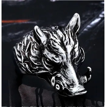 Prsten Prstýnek divočák - divoké prase (ocel) (Prsten divočák - prase)