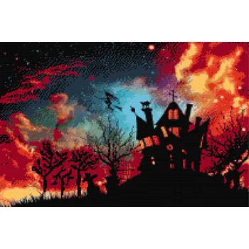 Diamantové malování Diamantové malování - Dům hrůzy Velikost: 40x60cm, Rámování: Pouze srolované plátno, Diamanty: Čtvercové