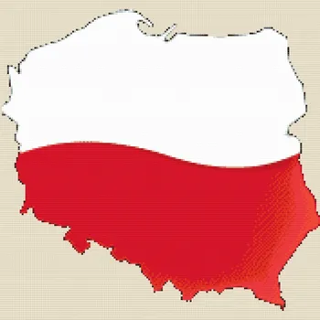 Diamantové malování Diamantové malování - Mapa Polska Velikost: 50x50cm, Rámování: Pouze srolované plátno, Diamanty: Čtvercové