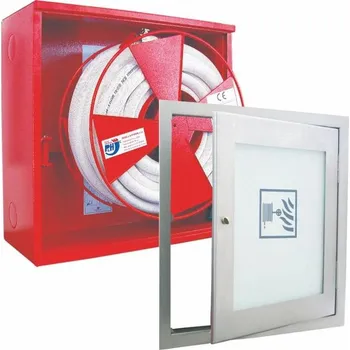 Hydrant Pavliš a Hartman, Hydrantový systém s hadicí D25 -30bm - nerez. prosklená dvířka - proudnice ekv. 6 - ČERVENÁ, svv 064/C