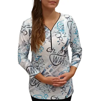 Dámská halenka Kepa style Delší halenka Kepa bílá se zipem velikosti Kepa: 44