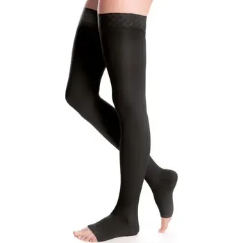 Dámské punčochy Stehenní punčochy s krajkou MAXIS MICRO (II.KT)—Velikost 6+, barva černá, délka krátká, bez špice