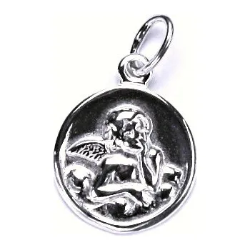Přívěsek Stříbrný přívěsek andělíček - P775 (Stříbrný přívěsek anděl medailon)