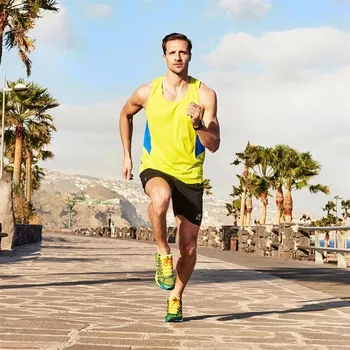 Pánské tričko pánské tričko, tílko KARRIMOR - LIME/COOL BLUE - XL (Karrimor Run Vest)