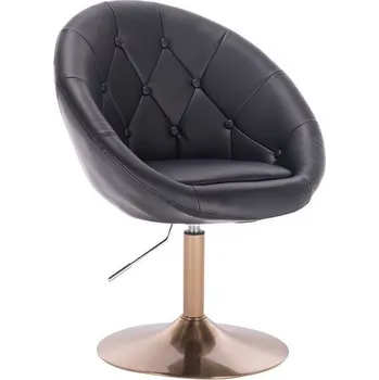 LuxuryForm DESIGN Kosmetické křeslo VERA na zlatém talíři - černé