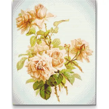 Diamantové malování Diamantové malování - Vintage květiny IV Velikost: 30x40cm, Rámování: Pouze srolované plátno, Diamanty: Kulaté