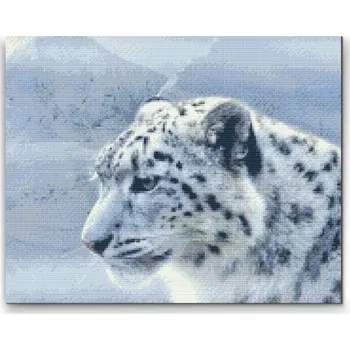 Diamantové malování Diamantové malování - Bílý leopard Velikost: 30x40cm, Rámování: Pouze srolované plátno, Diamanty: Kulaté