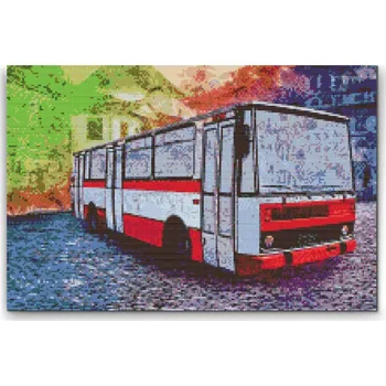 Diamantové malování Diamantové malování - Karosa Velikost: 40x60cm, Rámování: Pouze srolované plátno, Diamanty: Čtvercové