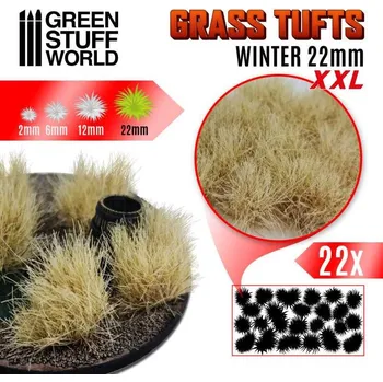 Plastikový model Grass Tufts XXL – samolepící drny zimní tráva, 22mm (22 ks)